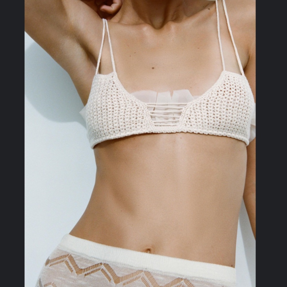 Zara Crochet Tulle Top